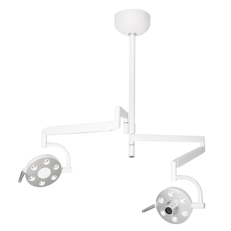 Lampada scialitica a soffitto EsaLight + EsaCam doppia testa LED con telecamera integrata per odontoiatria, chirurgia e veterinaria – illuminazione uniforme e potente