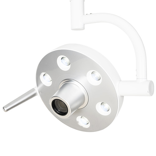 EsaCam LED operating light with integrated camera for dental and surgical use, chair-mounted