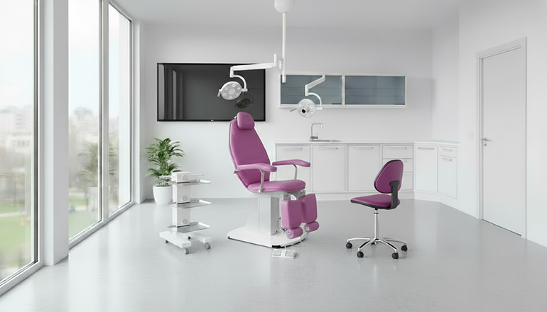 Poltrona elettrica ad un motore per podologia, centri estetici. Top di gamma. Made in Italy