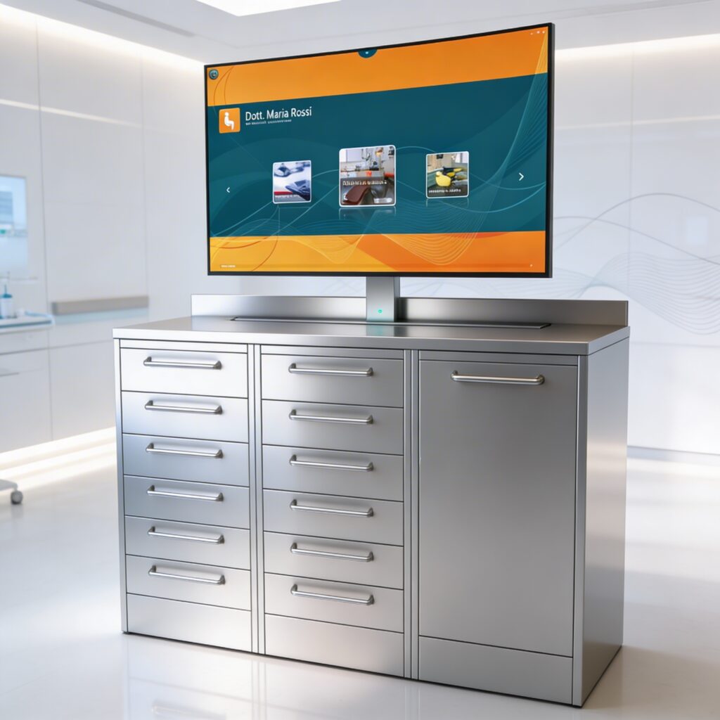 matrix-stainless-steel-dental-cabinet-retractable-monitor